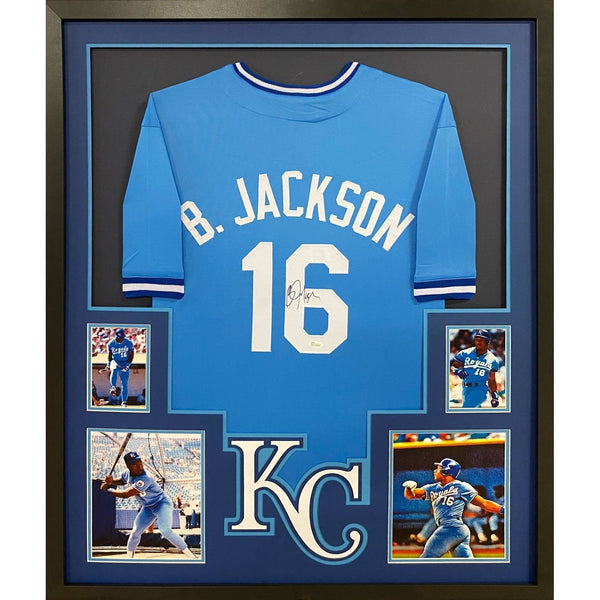 Bo Jackson Autographed Signed Framed Kansas City Royals Jersey JSA