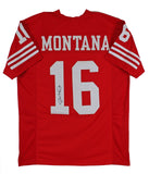 Joe Montana Authentic Signed Red Pro Style Jersey Autographed JSA or BAS