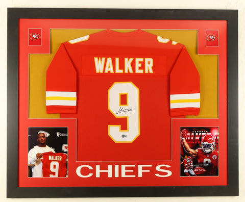 Kenneth Walker III Signed 35' x 43" Kansas City Chiefs Framed Jersey (Beckett)
