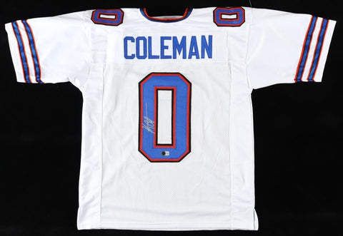 Keon Coleman Signed Buffalo Bills White Jersey (Beckett) 2024 2nd Rnd Pk/FSU W.R