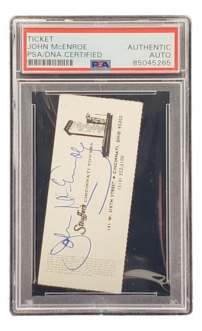 John McEnroe Signed Slabbed 1981 Davis Cup Dec 11 1981 Ticket PSA/DNA