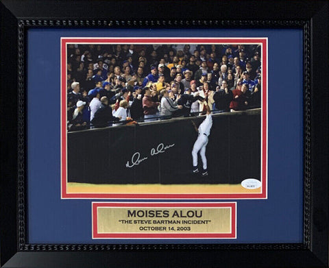Moises Alou Autographed Chicago Cubs Steve Bartman Signed 8x10 Framed Photo JSA