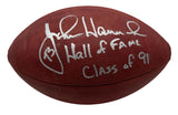 John Hannah HOF Signed Official Wilson NFL Football Patriots JSA 214082