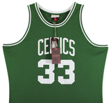 Celtics (3) Bird, Parish & McHale Signed Green M&N Swingman Jersey BAS Witnessed