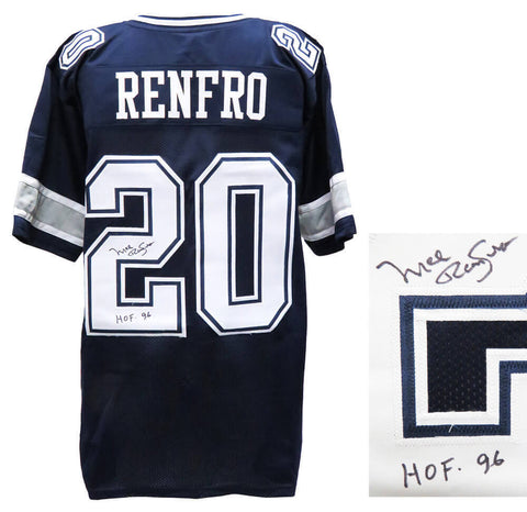 MEL RENFRO Dallas Cowboys Signed Navy Football Jersey w/HOF'96 - SCHWARTZ