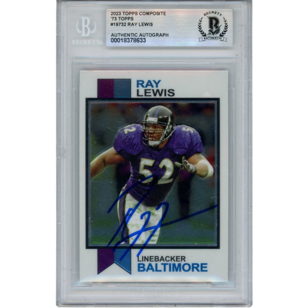 Ray Lewis Autographed 2023 Topps Composite #1973-2 Trading Card Beckett 52986
