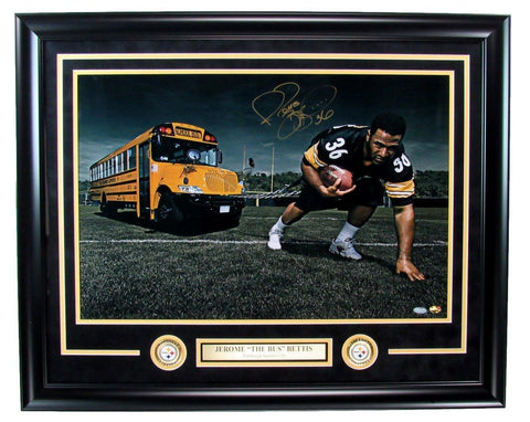 Jerome Bettis HOF Autographed 20x24 Photo Steelers Framed Steiner 180805