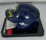 Brewers Hall of Famer BUD SELIG Signed Rawlings BLUE Mini Helmet AUTO - JSA