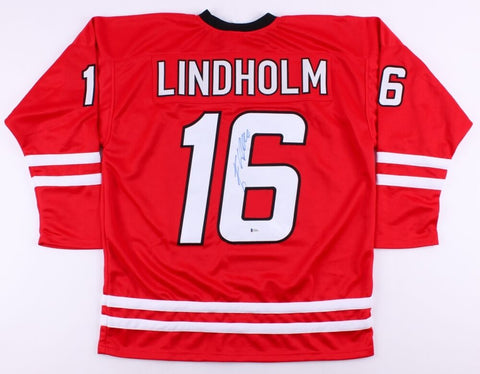 Elias Lindholm Signed Hurricanes Jersey (Beckett COA)5th Overall pick 2013 Draft