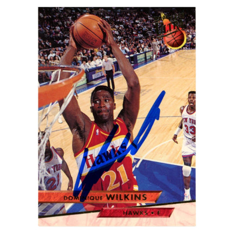 Dominique Wilkins Autographed 1993 Fleer Ultra #7 Trading Card Beckett 54204