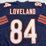 Autographed/Signed Colston Loveland Chicago Blue Jersey Beckett BAS COA