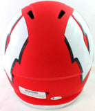 T.J. Watt Autographed Wisconsin Badgers Amp Speed F/S Helmet- Beckett W *Silver