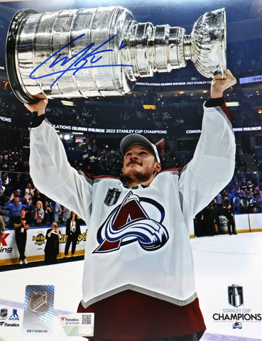 Cale Makar Autographed 16x20 Photo Raising the Stanley Cup - Fanatics COA