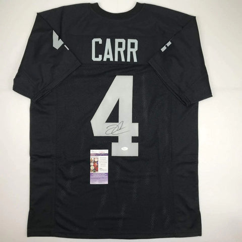Autographed/Signed Derek Carr Las Vegas Oakland Black Football Jersey JSA COA