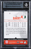 Miami Rick Barry "Happy Hooping!" Signed 2010 SP Authentic #21 Card BAS Slabbed