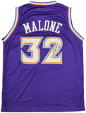 UTAH JAZZ KARL MALONE AUTOGRAPHED SIGNED PURPLE JERSEY JSA STOCK #237062