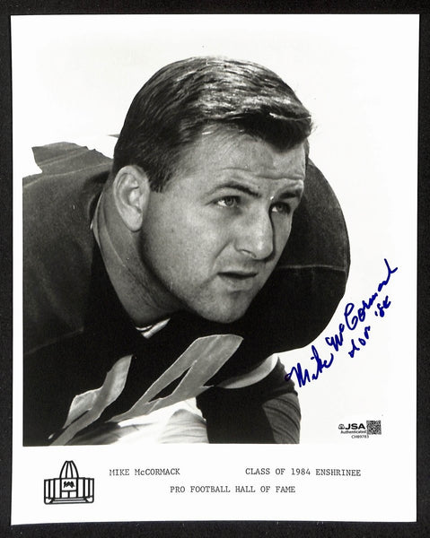 Mike McCormack Official Pro Football HOF Auto/Signed 8x10 Photo JSA BA201948