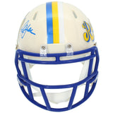 Marshall Faulk Autographed Rams RETRO Speed Mini Helmet Beckett Witnessed