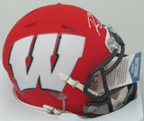 Badgers RUSSELL WILSON Signed Riddell AMP Speed Mini Helmet AUTO - BCA