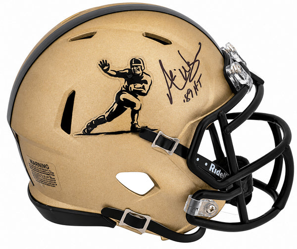 Andre Ware Signed Heisman Trophy Logo Gold Riddell Mini Helmet w/89'HT -(SS COA)