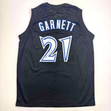 Autographed/Signed Kevin Garnett Minnesota Black Jersey Beckett COA