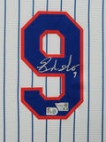 SUEDE FRAMED N.Y. METS BRANDON NIMMO AUTOGRAPHED SIGNED JERSEY FANATICS HOLO