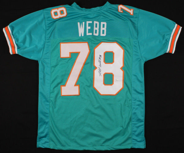 Richmond Webb Signed Miami Dolphins Teal Jersey (JSA Holo) 7xPro Bowl O-Lineman
