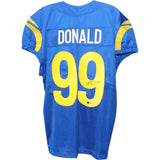 Aaron Donald Autographed/Signed Pro Style sz XL White Jersey Beckett 51268