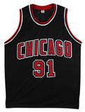 Dennis Rodman Authentic Signed Black Pro Style Jersey Autographed JSA