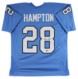 North Carolina Omarion Hampton Signed Carolina Blue Pro Style Jersey BAS Witness