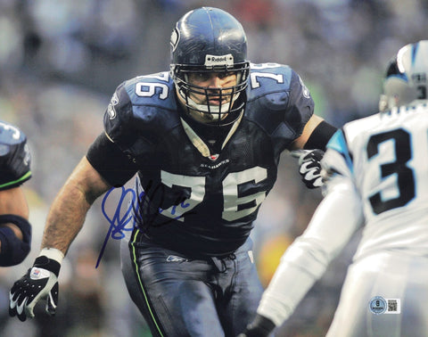 Steve Hutchinson Autographed 11x14 Photo Seattle Seahawks Beckett QR #BS30546