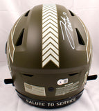 Josh Allen Signed Bills F/S Salute to Service Speed Flex Authentic Helmet-BA W