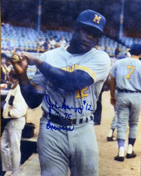 Milw Brewers Outfielder JOHNNY BRIGGS Signed 8x10 Photo #1 w/ 71-75 Brewers AUTO
