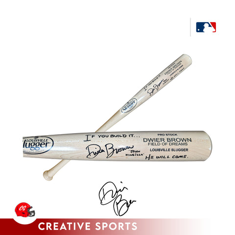 Dwier Brown Autographed Natural Louisville Slugger with Inscription - Beckett