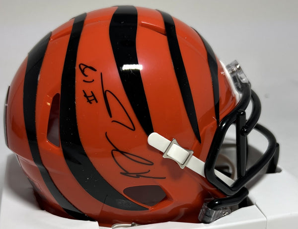 Cincy Bengals Receiver AJ GREEN Signed Riddell Speed Mini Helmet AUTO - BAS