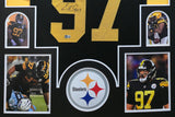 FRAMED PITTSBURGH STEELERS CAM HEYWARD AUTOGRAPHED SIGNED JERSEY BECKETT HOLO