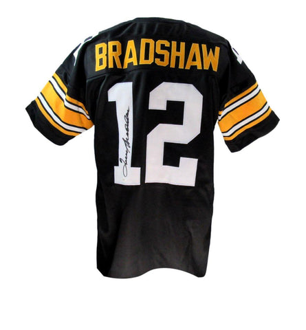 Terry Bradshaw HOF Signed Black Custom Football Jersey Steelers JSA 187328