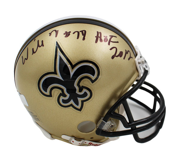 Willie Roaf Signed New Orleans Saints Current Mini Helmet with "HOF 2012" Insc