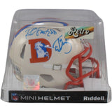 Ed McCaffrey Rod Smith Signed Denver Broncos Retro Mini Helmet Beckett 56383