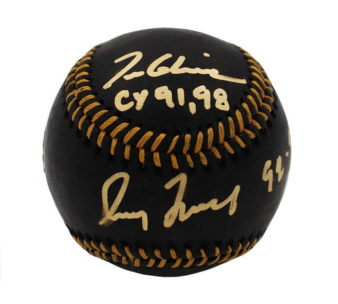 Tom Glavine and Greg Maddux Signed Atlanta Rawlings OML Black Baseball - Insc
