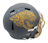 Travis Hunter Signed Jacksonville Jaguars Speed Replica Slate NFL Helmet