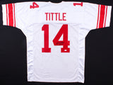 Y.A.Tittle Signed New York Giants Jersey Inscr "HOF 71" (JSA COA) 7xPro Bowl Q.B