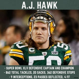 A. J. Hawk Signed Packers Throwback Jersey (Beckett) Green Bay 2006 1st Rnd Pck