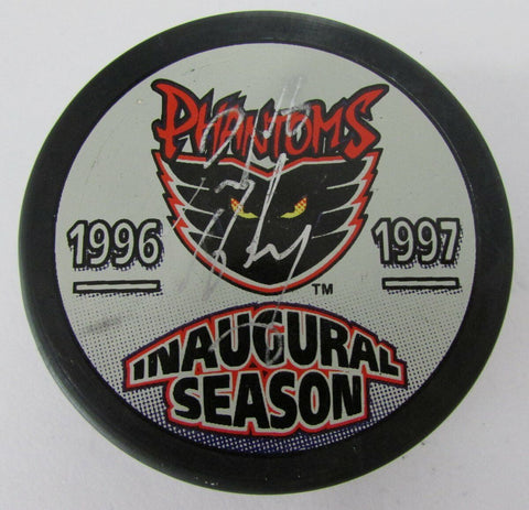 Paul Healey Phantoms Signed Phantoms Inaugural Season Logo Puck PASS 144566