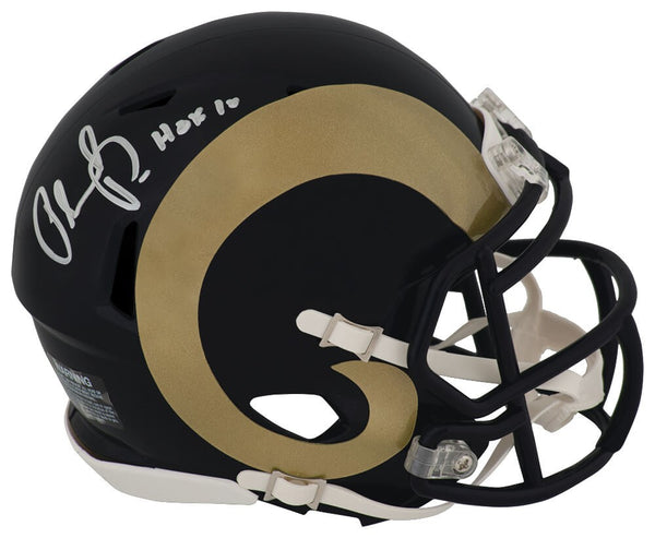 Orlando Pace Signed Rams T/B (00-16) Riddell Speed Mini Helmet w/HOF'16 - SS COA