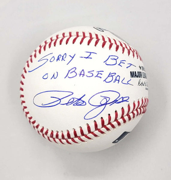 Pete Rose Signed Reds Official MLB Baseball W/ Sorry I Bet On Baseball Beckett