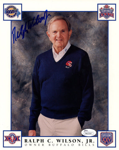 Ralph Wilson Autographed/Signed Buffalo Bills 8x10 Photo JSA 48256