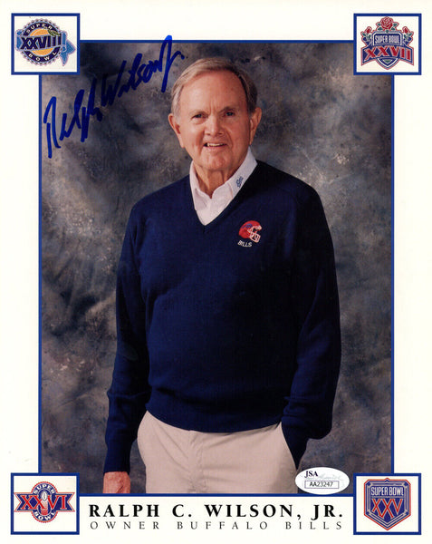 Ralph Wilson Autographed/Signed Buffalo Bills 8x10 Photo JSA 48256