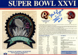 Mark Rypien Autographed Washington Redskins SB XXVI Patch Card Beckett 54951