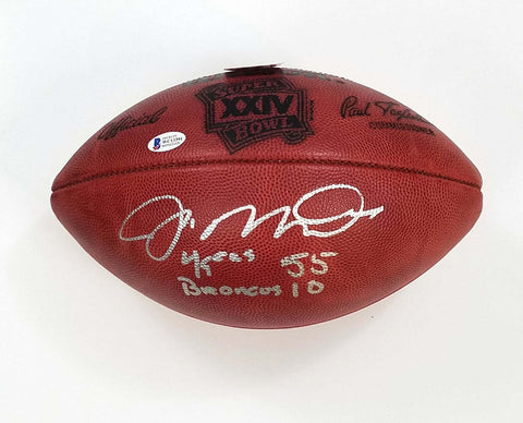 Joe Montana Signed 49ers Super Bowl XXIV Football W/ 49ers 55 Broncos 10 Beckett